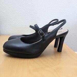 Clarks Black Slingback Heels